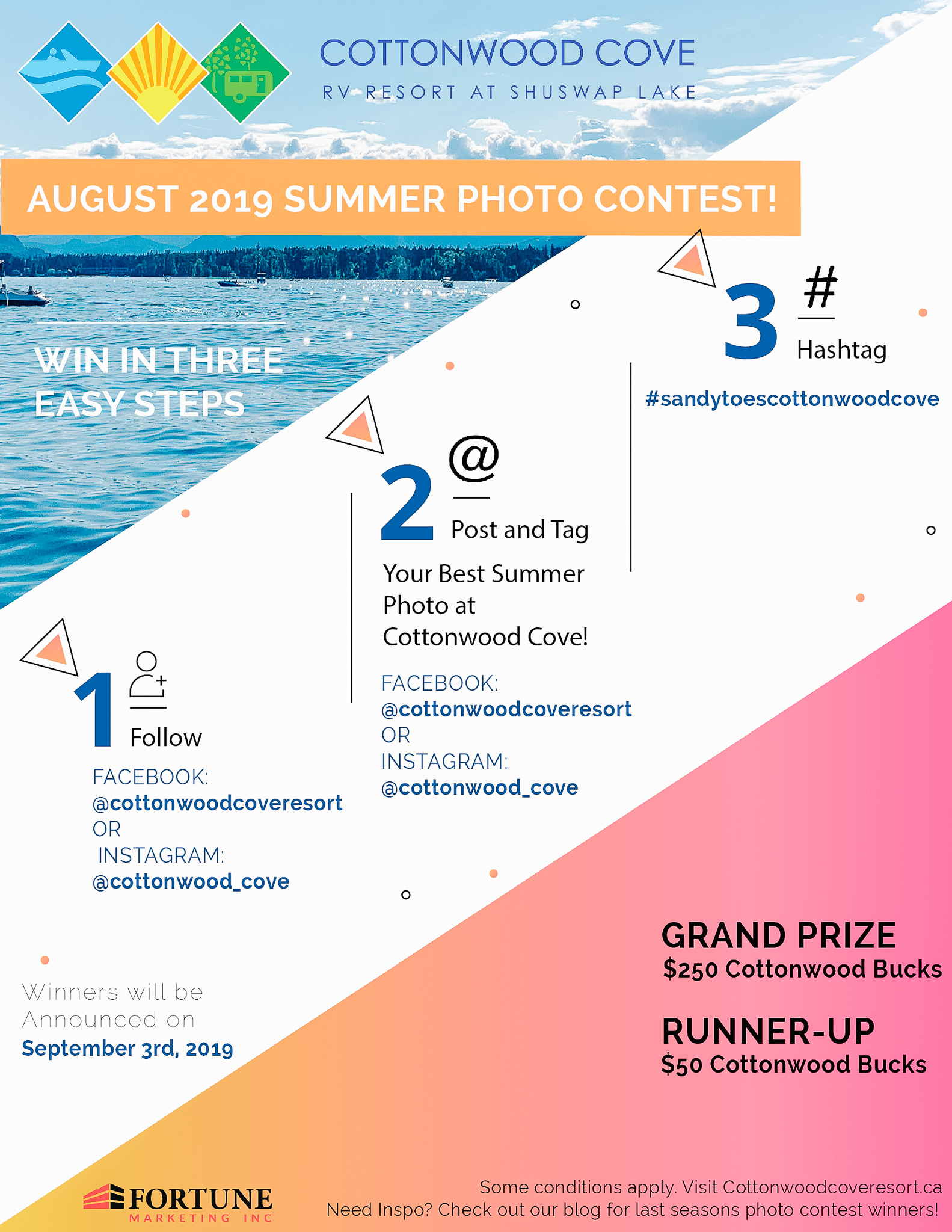 Social Media Photo Contest RV Resort at Shuswap Lake.